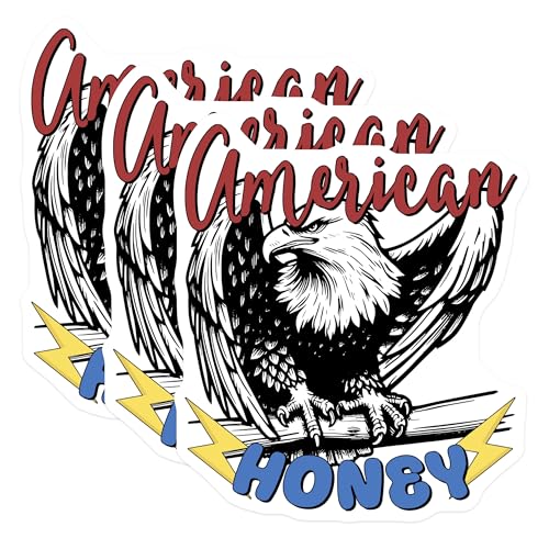 (3 Pack) American Honey Eagle Decals - Patriotic Stickers - Laptop Decal - 3 Inches On Longest Side - Easy Peel & Apply - Made in USA - 3MCS6176