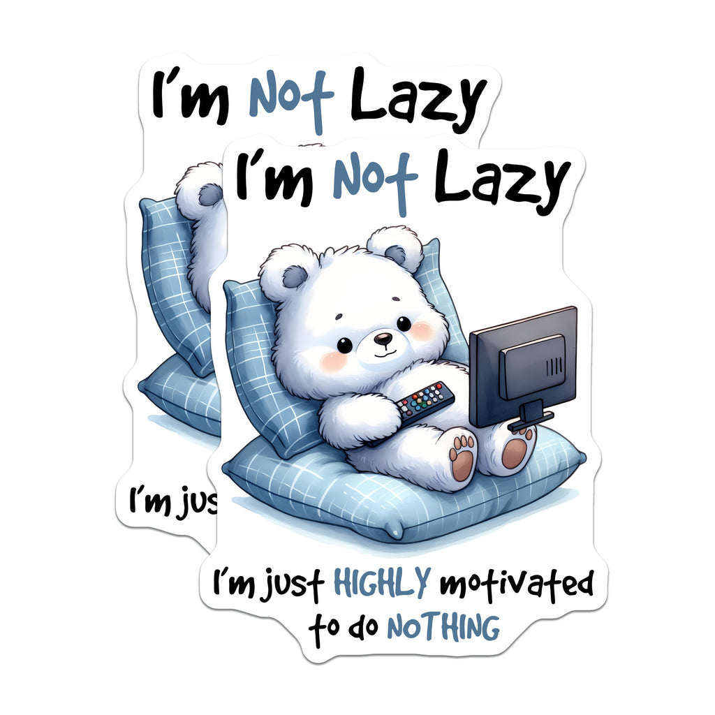 (2 Pack) Lazy Bear Magnets - Funny Introvert Humor - Homebody Aesthetic - Couch Potato Life - Chill Vibe Decor - 5 Inches On Longest Side - Thick Durable Magnet - Made in USA - MAG39000