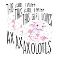 (3 Pack) Axolotl Decals - Cute Axolotl Sticker - This Girl Loves Decal - 3 Inches On Longest Side - Easy Peel & Apply - Made in USA - 3MCS6549