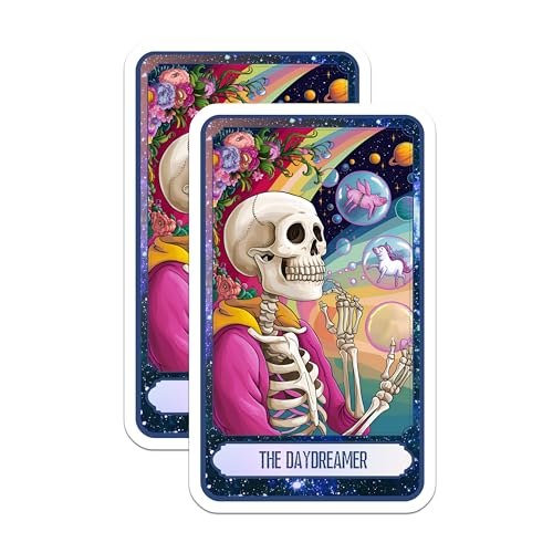 (2 Pack) Skeleton Illustration Magnet - Psychedelic Art - 5" On Longest Side - Sticks to Smooth Flat Surfaces - Made in USA - MAG10000