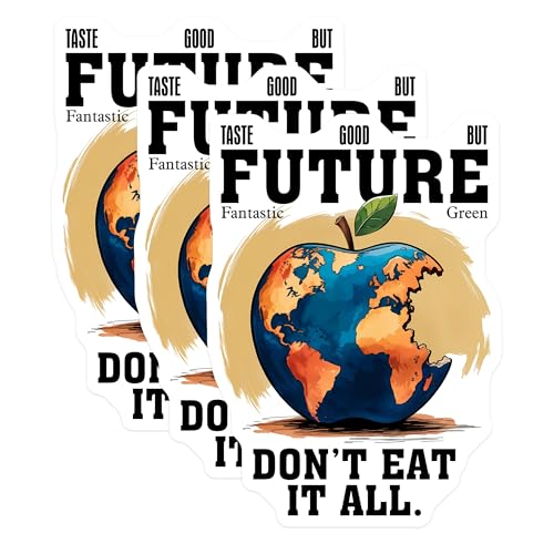 (3 Pack) Earth Apple Decals - Future Generation - Laptop Decal - 3 Inches On Longest Side - Easy Peel & Apply - Made in USA - 3MCS6452