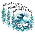 (3 Pack) Feeling Salty Decals - Ocean Wave - Sarcastic Stickers - 3 Inches On Longest Side - Easy Peel & Apply - Made in USA - 3MCS8043