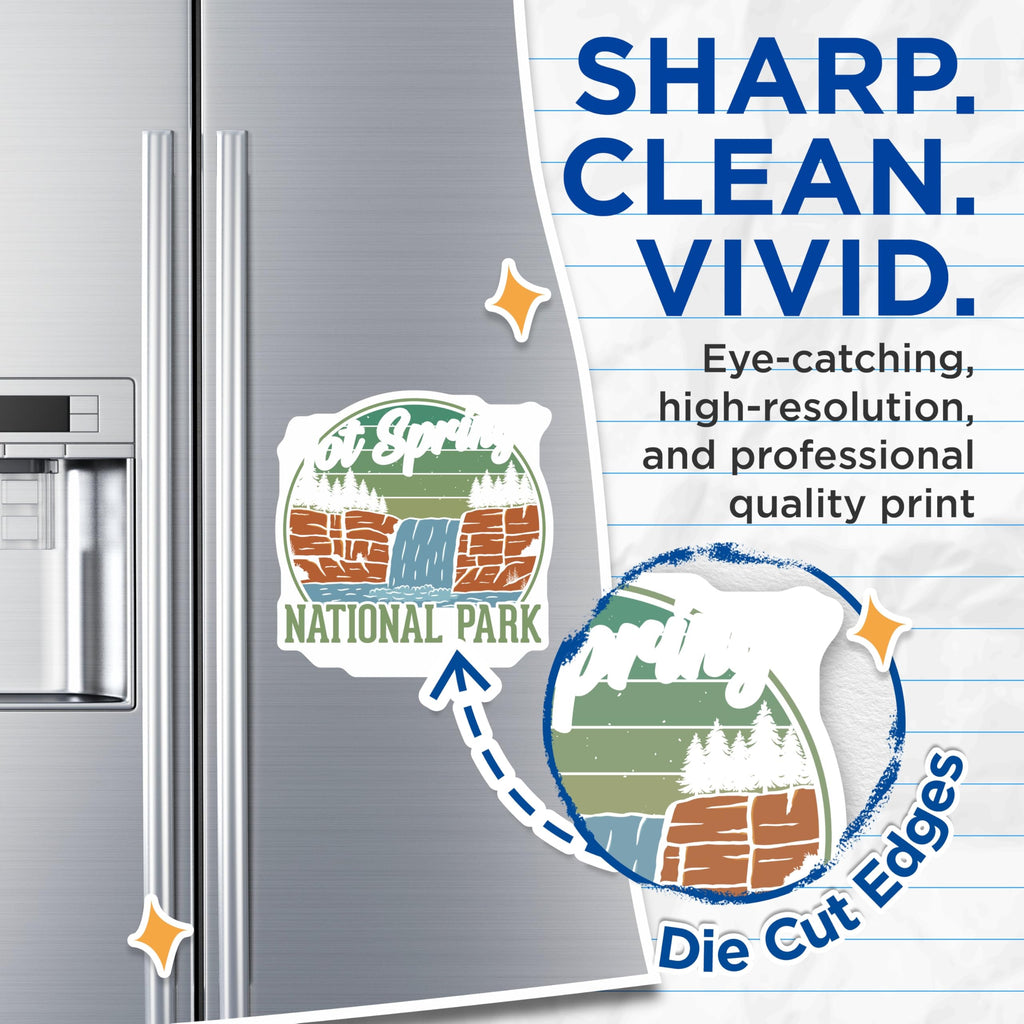 (2 Pack) National Park Magnets - Hot Springs Design - Travel Refrigerator Decor - 5" On Longest Side - Premium Magnet - for Cars, Refrigerators, Toolboxes, Lockers - Made in USA - MAG17166