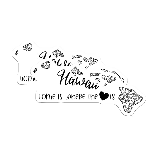 (2 Pack) Hawaii Magnets Magnets - Home is Where The Heart is - 5" On Longest Side - Made in USA - Sticks to Refrigerators & Metal Surfaces - MAG9057