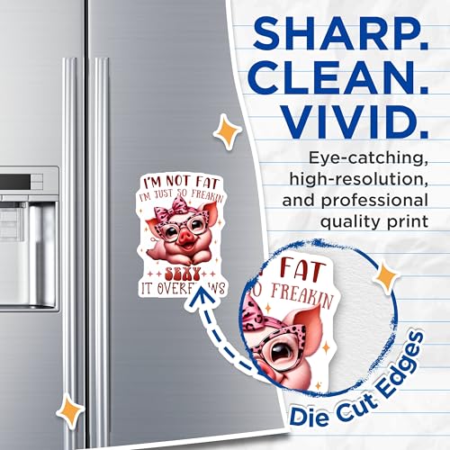 (2 Pack) Funny Pig Magnets - Cute Pig Design - 5" On Longest Side - for Cars, Fridges, Toolboxes - Made in USA - MAG7943