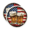 (2 Pack) Beer Pint Stickers - American Flag - Craft Beer Enthusiast - 5" On Longest Side - Sticks to Smooth Flat Surfaces - Made in USA - BMCS9437