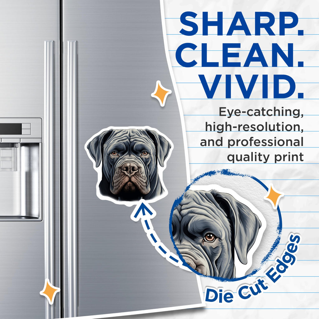 (2 Pack) Neapolitan Mastiff Magnets - Dog Mom Dad Decor - Animal Lover Collectible - 5 Inches On Longest Side - Thick Durable Magnet - Made in USA - MAG27800