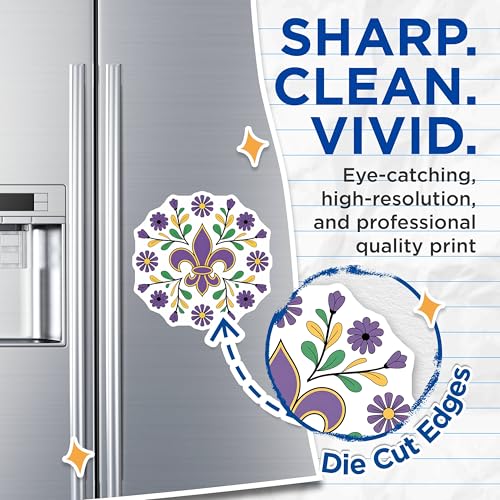 (2 Pack) Purple Fleur De Lis Pattern Magnets - Flower Design - Ative Home ation Magnets - 5" On Longest Side - for Cars, Fridges, Toolboxes - Made in USA - MAG3906