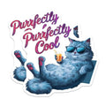 (2 Pack) Purrfectly Cool Cat Stickers - 5" On Longest Side - Sticks to Smooth Flat Surfaces - Made in USA - BMCS9161 - BMCS9161