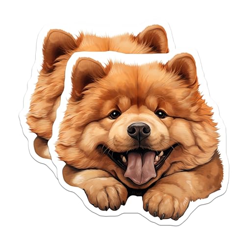 (2 Pack) Cute Dog Stickers - Adorable Pet Stickers - Animal Lover Decal - 5" On Longest Side - Sticks to Smooth Flat Surfaces - Made in USA - BMCS9933