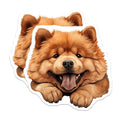 (2 Pack) Cute Dog Stickers - Adorable Pet Stickers - Animal Lover Decal - 5" On Longest Side - Sticks to Smooth Flat Surfaces - Made in USA - BMCS9933