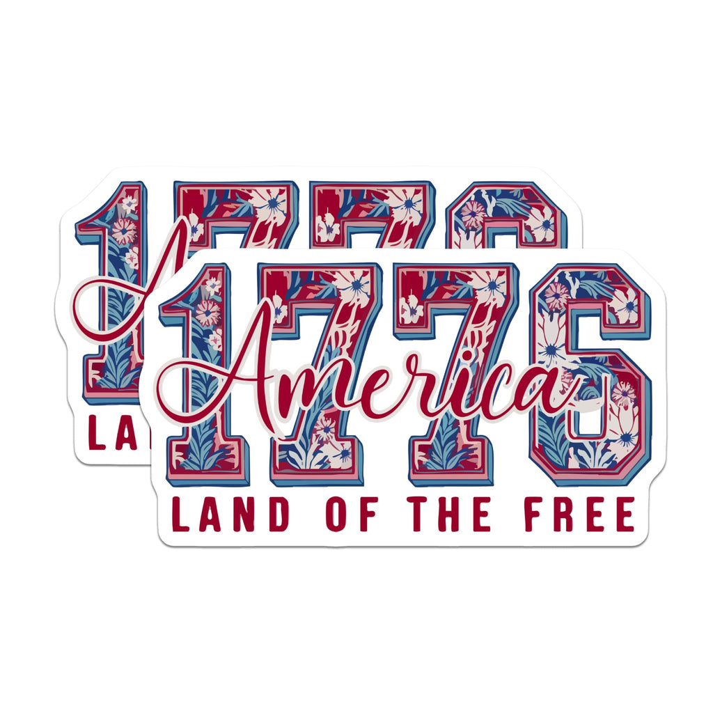 (2 Pack) 1776 America Magnets - Land of the Free Decor - Patriotic USA Display - 5 Inches On Longest Side - Thick Durable Magnet - Made in USA - MAG20881
