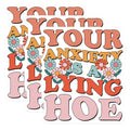(3 Pack) Anxiety Lying Hoe Decals - Retro Stickers - Funny Laptop Decal - 3 Inches On Longest Side - Easy Peel & Apply - Made in USA - 3MCS6426