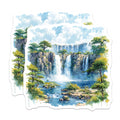(2 Pack) Nature Waterfall Stickers - Beautiful Waterfall Scenery - Outdoor Adventure Stickers - Travel Scrapbook Stickers - 5" On Longest Side - Sticks to Smooth Flat Surfaces - Made in USA - BMCS5202