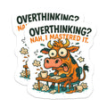 (2 Pack) Overthinking Cow Magnets - Funny Anxiety Humor - Stressed Desk Decor - 5 Inches On Longest Side - Thick Durable Magnet - Made in USA - MAG20903