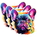 (3 Pack) French Bulldog Decals - Colorful Dog Art - Laptop Decals - 3 Inches On Longest Side - Easy Peel & Apply - Made in USA - 3MCS0733