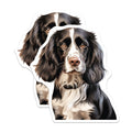 (2 Pack) Springer Spaniel Magnets - Detailed Dog Portrait Decor - Animal Lover Fridge Accent - Canine Owner Art Display - 5 Inches On Longest Side - Thick Durable Magnet - Made in USA - MAG37019