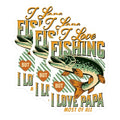 (3 Pack) Fishing Papa Decals - Bass Fish Sticker - Father's Day Fisherman - 3 Inches On Longest Side - Easy Peel & Apply - Made in USA - 3MCS2275