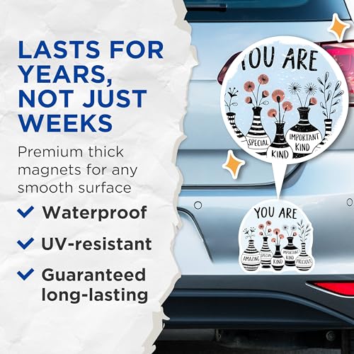 (2 Pack) Encouragement Magnets - Positive Quote - Motivational Refrigerator Decor - 5" On Longest Side - for Cars, Fridges, Toolboxes - Made in USA - MAG6564