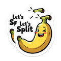 (2 Pack) Lets Split Banana Magnets - Kawaii Fruit Art - Refrigerator Locker Magnets - 5 Inches On Longest Side - Thick Durable Magnet - Made in USA - MAG37265