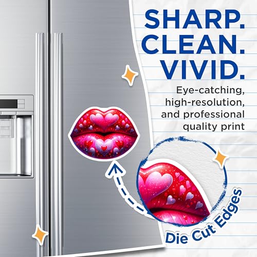 (2 Pack) Lip Art Magnets - Heart Design - ValentineÃ¢â‚¬â„¢s Lip - Romantic Lips - Love Decoration - 5" On Longest Side - for Cars, Refrigerators, Toolboxes, Lockers - Made in USA BMCS3389