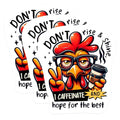 (3 Pack) Coffee Chicken Decals - Funny Rooster Decal - I Caffeinate Hope Decal - 3 Inches On Longest Side - Easy Peel & Apply - Made in USA - 3MCS1178