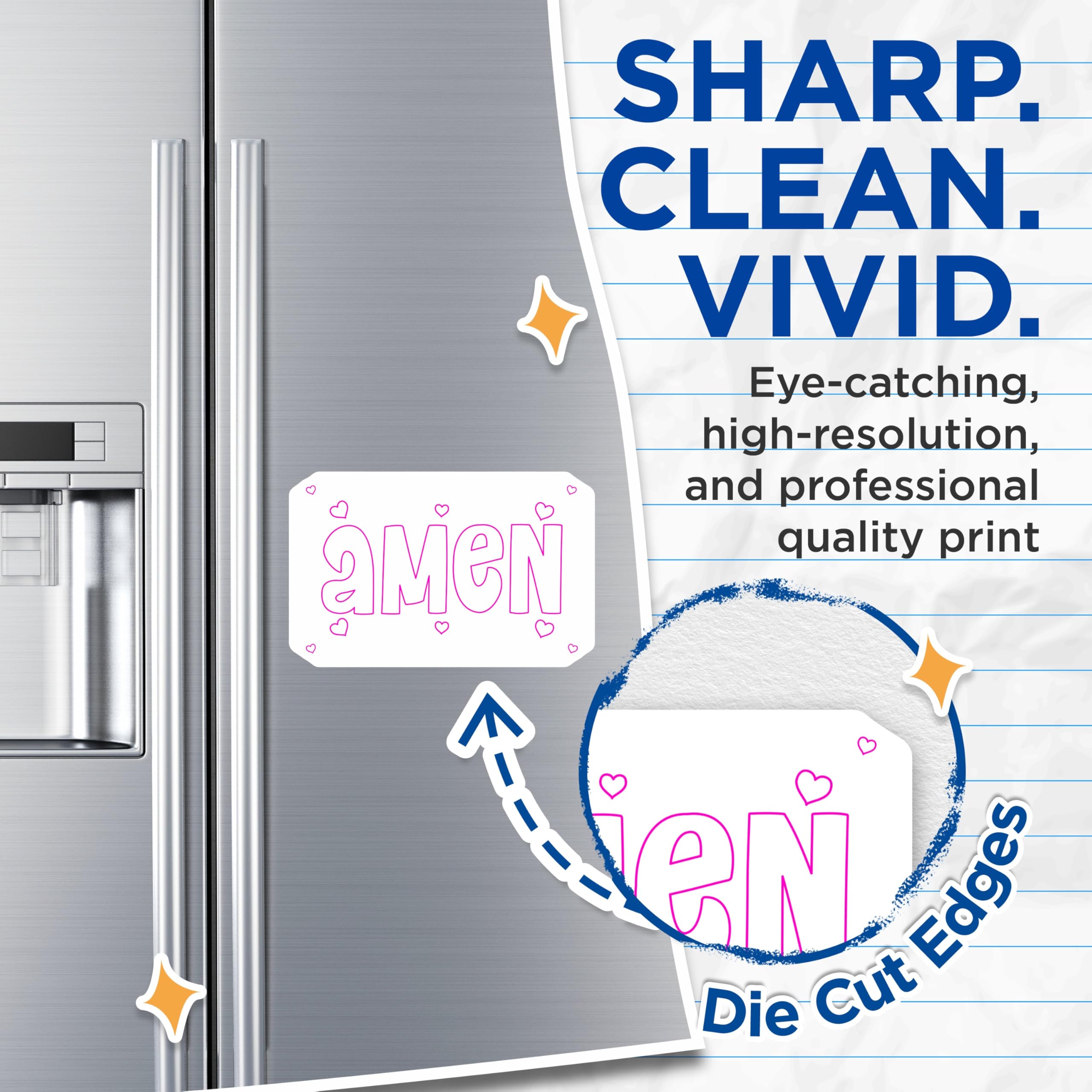 (2 Pack) Amen Magnets - Christian Faith Decor - Spiritual Refrigerator Accessory - 5 Inches On Longest Side - Thick Durable Magnet - Made in USA - MAG24203
