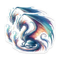 (2 Pack) Majestic Dragon Magnets - Fantasy Art Creature - Mythical Animal Decor - Aesthetic Blue Purple Green Watercolor Wings - 5" - Durable Magnet - Made in USA - MAG38125