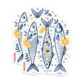 (2 Pack) Sardines Magnets - Mediterranean Kitchen Decor - Nautical Fish Fridge Art - 5 Inches On Longest Side - Thick Durable Magnet - Made in USA - MAG38486