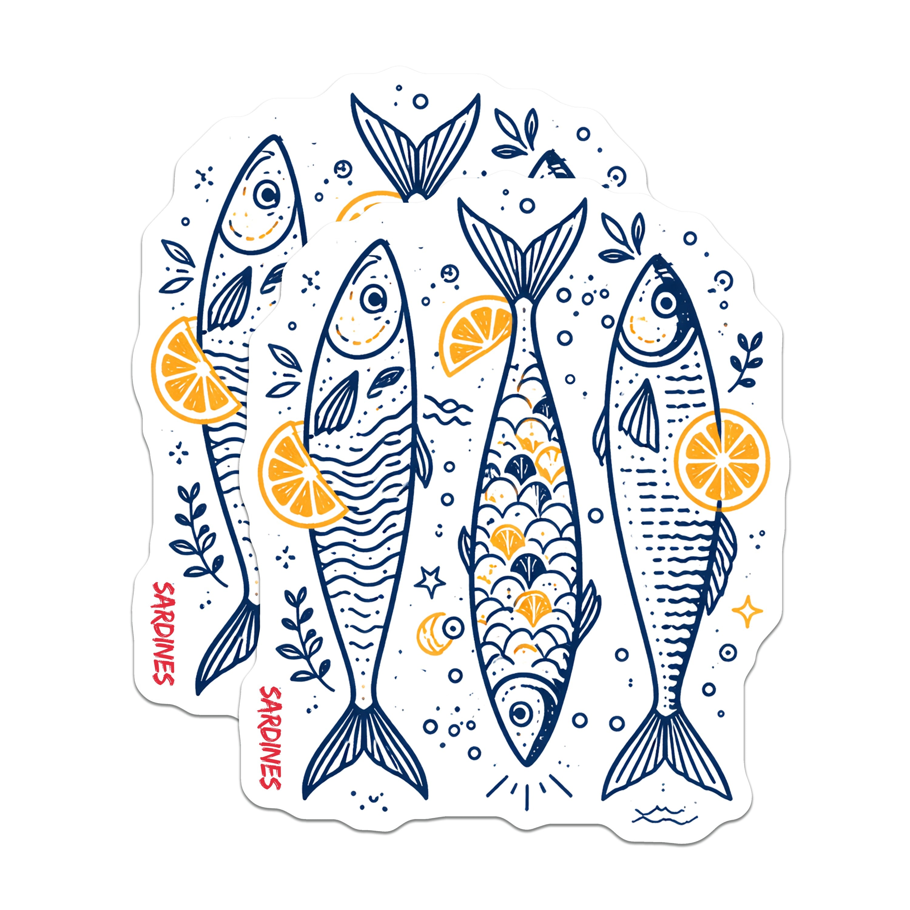 (2 Pack) Sardines Magnets - Mediterranean Kitchen Decor - Nautical Fish Fridge Art - 5 Inches On Longest Side - Thick Durable Magnet - Made in USA - MAG38486