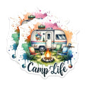 (2 Pack) Camp Life Magnets - Camping Adventure - RV Camper Accessories - Campfire Art - Nature Trip Decoration - 5" On Longest Side - for Cars, Fridges, Toolboxes - Made in USA - MAG7089