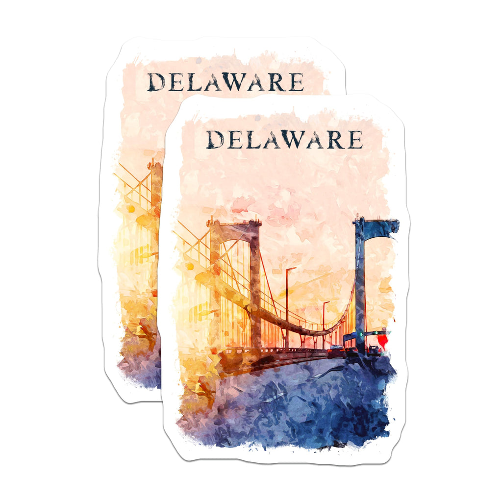 (2 Pack) Delaware Magnets - Delaware Bridge - State Travel Souvenir - 5" On Longest Side - Premium Magnet - for Cars, Refrigerators, Toolboxes, Lockers - Made in USA - MAG17344