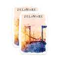 (2 Pack) Delaware Magnets - Delaware Bridge - State Travel Souvenir - 5" On Longest Side - Premium Magnet - for Cars, Refrigerators, Toolboxes, Lockers - Made in USA - MAG17344