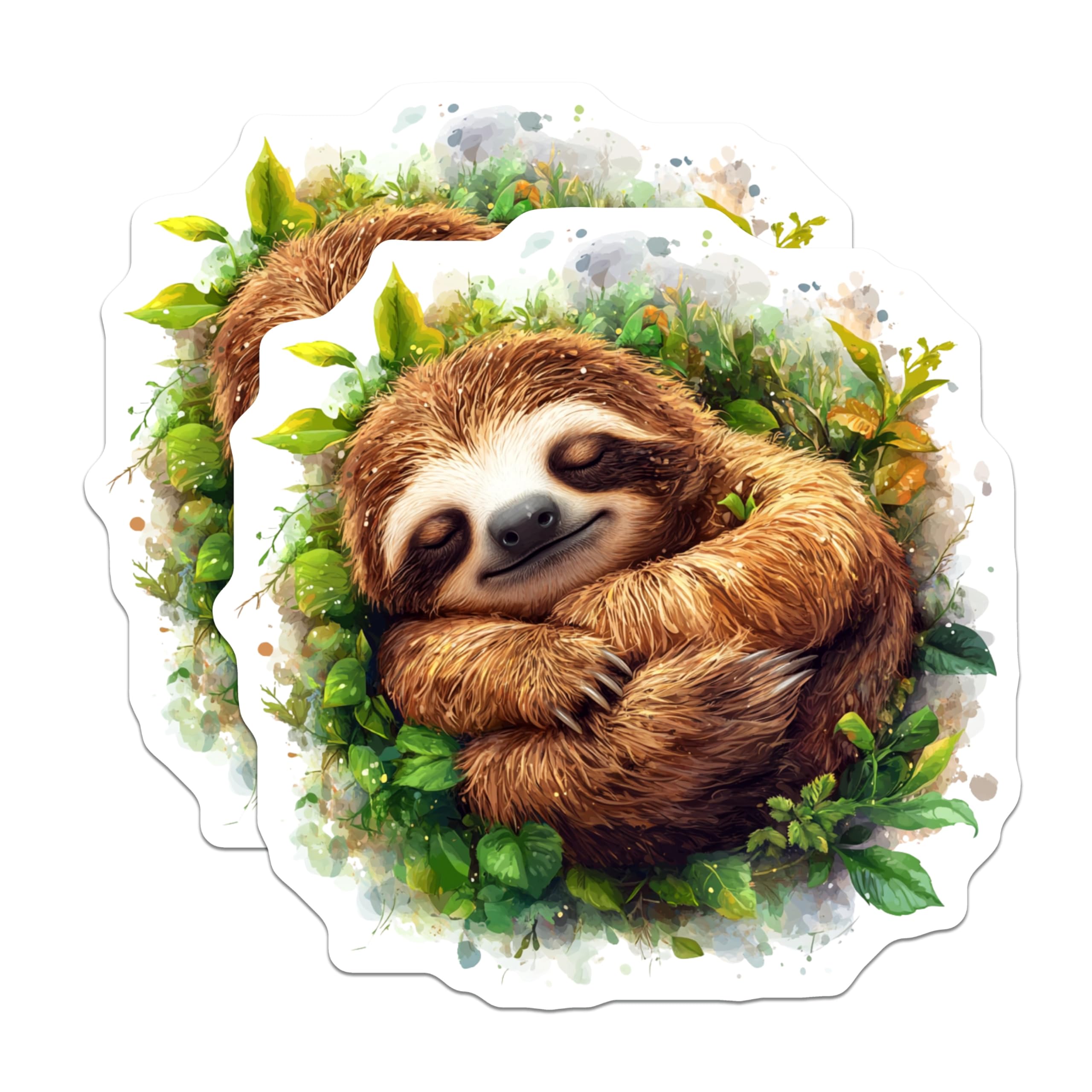 (2 Pack) Sleeping Sloth Magnets - Cute Animal Decor - Nature Lover Fridge Organizer - Nursery Kitchen Home Decor - 5 Inches On Longest Side - Thick Durable Magnet - Made in USA - MAG27631
