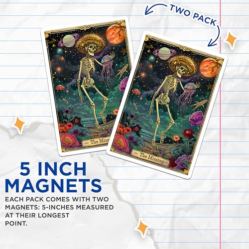 (2 Pack) Astronaut Themed Magnet - 5" On Longest Side - Sticks to Smooth Flat Surfaces - Made in USA - MAG10014