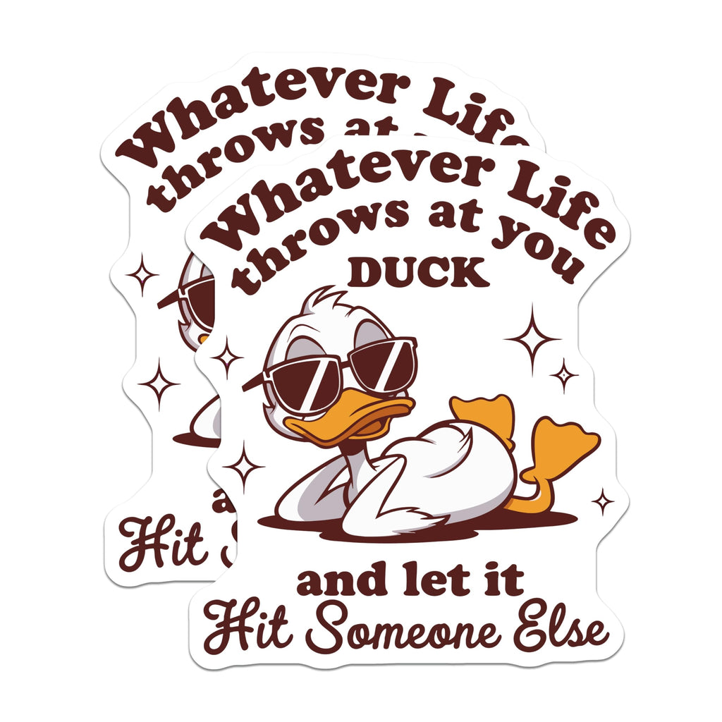 (2 Pack) Funny Duck Magnets - Sarcastic Quote Life Advice - Refrigerator Locker Decor - 5 Inches On Longest Side - Thick Durable Magnet - Made in USA - MAG21824