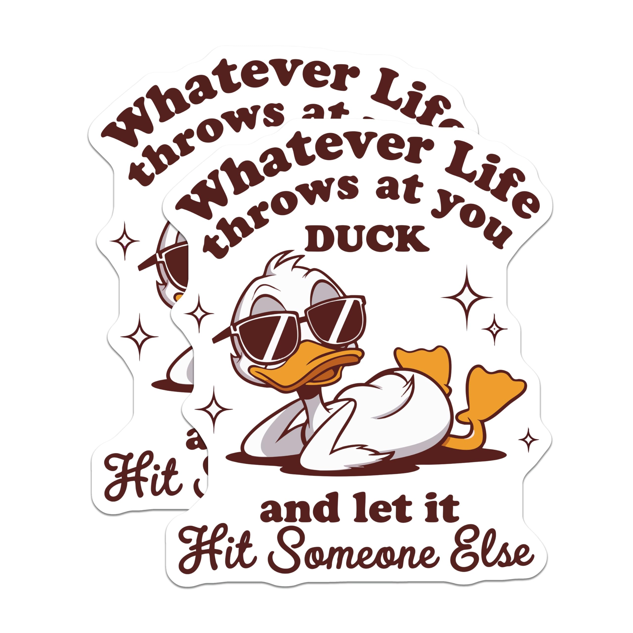 (2 Pack) Funny Duck Magnets - Sarcastic Quote Life Advice - Refrigerator Locker Decor - 5 Inches On Longest Side - Thick Durable Magnet - Made in USA - MAG21824