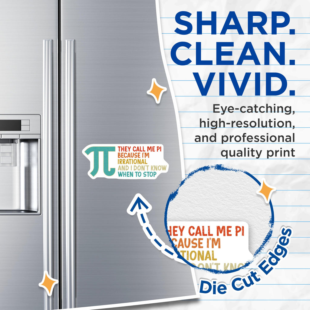 (2 Pack) Pi Symbol Magnets - Irrational Math Pun - Geeky Fridge Magnets - 5" On Longest Side - Premium Magnet - for Cars, Refrigerators, Toolboxes, Lockers - Made in USA - MAG16491