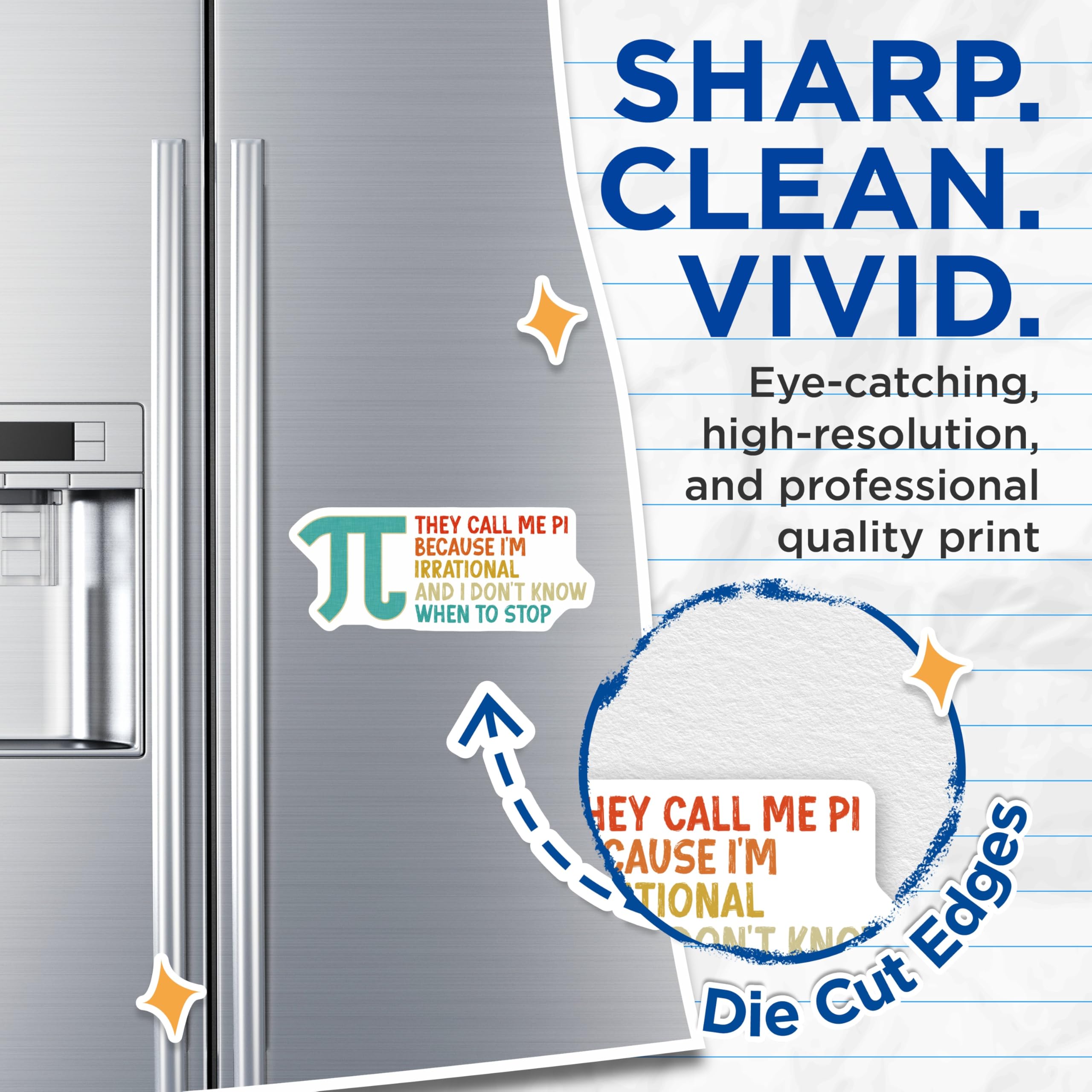 (2 Pack) Pi Symbol Magnets - Irrational Math Pun - Geeky Fridge Magnets - 5" On Longest Side - Premium Magnet - for Cars, Refrigerators, Toolboxes, Lockers - Made in USA - MAG16491