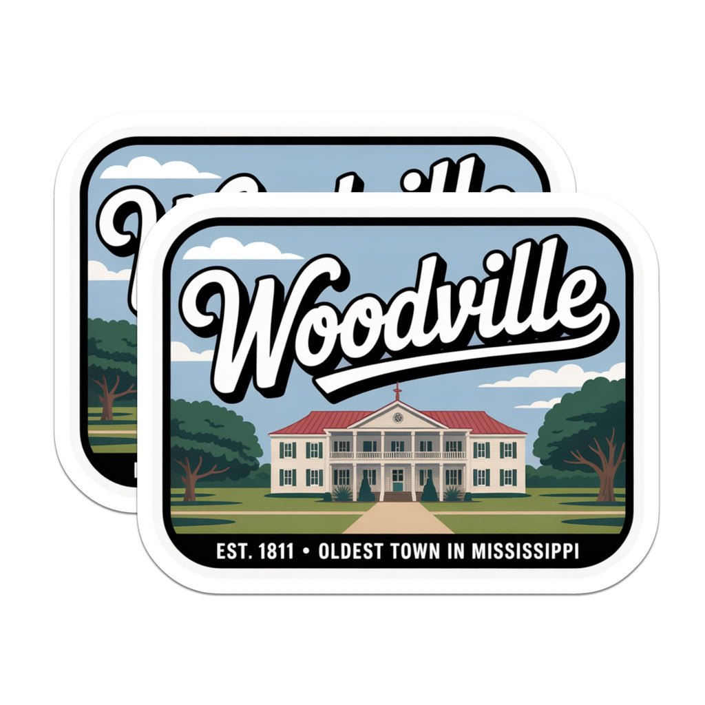 (2 Pack) Woodville Mississippi Magnets - Oldest Town Decor - Mississippi Travel Souvenir - 5" On Longest Side - Premium Magnet - for Cars, Refrigerators, Toolboxes, Lockers - Made in USA - MAG17163