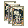 (3 Pack) Elephant Skeleton Decals - Floral Bone Art - Celestial Elephant Decal - 3 Inches On Longest Side - Easy Peel & Apply - Made in USA - 3MCS2470