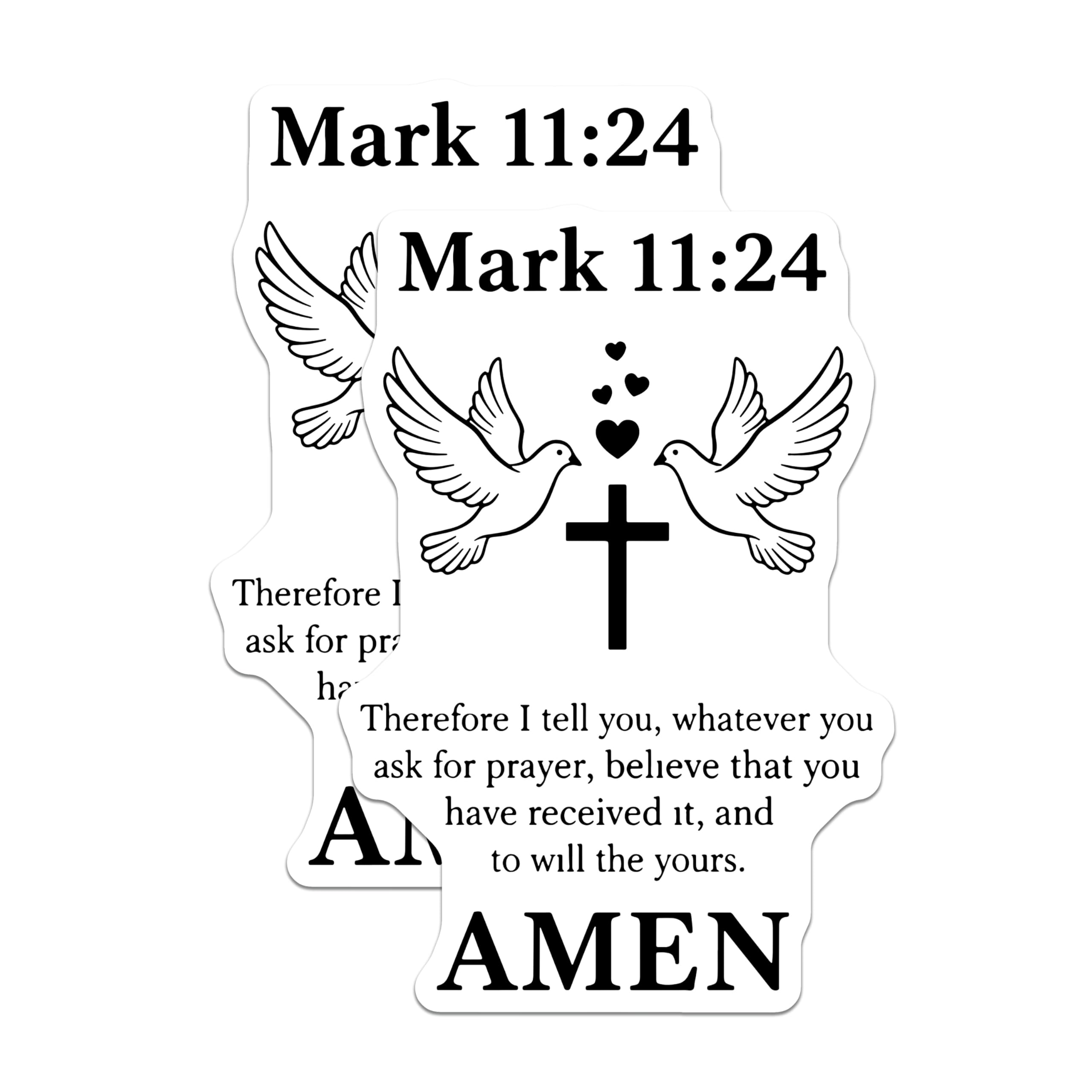 (2 Pack) Bible Verse Magnets - Mark 11 24 Quote - Christian Scripture Magnets - 5" On Longest Side - Premium Magnet - for Cars, Refrigerators, Toolboxes, Lockers - Made in USA - MAG15964