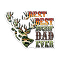 (2 Pack) Best Buckin Dad Ever Magnets - Funny Dad Joke - Hunting Dad for Father - 5" On Longest Side - for Cars, Refrigerators, Toolboxes, Lockers - Made in USA BMCS3234