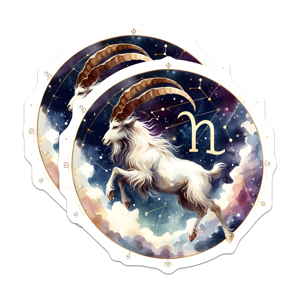 (2 Pack) Capricorn Magnets - Zodiac Sign Art - Astrology Decor Celestial - 5 Inches On Longest Side - Thick Durable Magnet - Made in USA - MAG36721