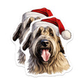 (2 Pack) Christmas Dog Magnets - Santa Hat Pet Decor - Holiday Refrigerator Animal Kitchen - 5 Inches On Longest Side - Thick Durable Magnet - Made in USA - MAG27181