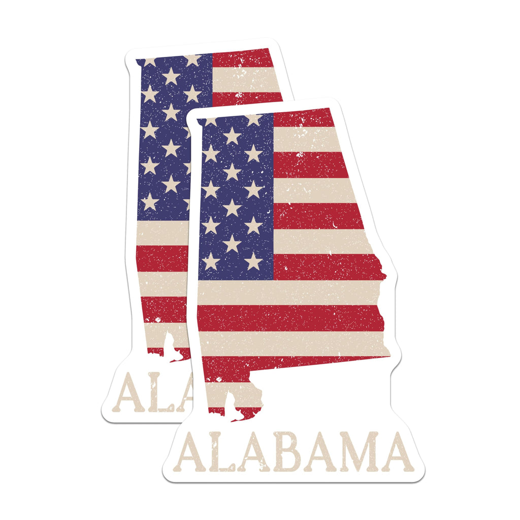 (2 Pack) Alabama State Flag Magnets - Patriotic Decor - US State Souvenir - 5" On Longest Side - Premium Magnet - for Cars, Refrigerators, Toolboxes, Lockers - Made in USA - MAG18253