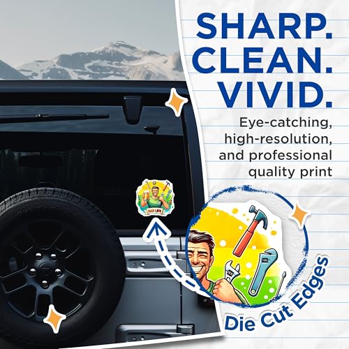 (2 Pack) Dad Life Stickers - Funny Meme Day - Day Life Design Decal - 5" On Longest Side - Sticks to Smooth Flat Surfaces - Made in USA - BMCS7458