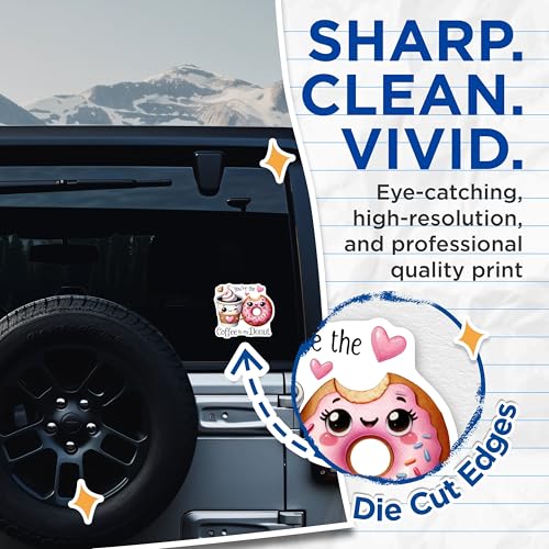 (2 Pack) You're The Coffee to My Donut Stickers - Cute Coffee and Donut Stickers - Adorable Couple Stickers - 5" On Longest Side - Sticks to Any Smooth Flat Surface - Made in USA - BMCS3395