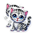 (2 Pack) Cute Kitten Magnets - Big Eyes Cat - Refrigerator Home Decor - 5" On Longest Side - Premium Magnet - for Cars, Refrigerators, Toolboxes, Lockers - Made in USA - MAG14354