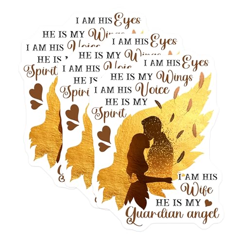 (3 Pack) Couple Decals - Guardian Angel Sticker - Husband and Wife Laptop Decals - 3 Inches On Longest Side - Easy Peel & Apply - Made in USA - 3MCS4882